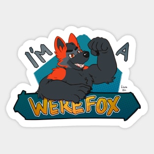 I'm a werefox, black Sticker